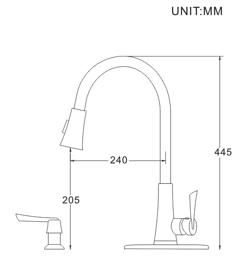 MOIIO Pull Out Kitchen Faucet Single handle Brass Gooseneck Kitchen Mixer Tap Faucet free shipping Deck Mounted kitchen faucets MOIIO Pull Out Kitchen Faucet Single handle Brass Gooseneck Kitchen Mixer Tap Faucet free shipping Deck Mounted kitchen faucets