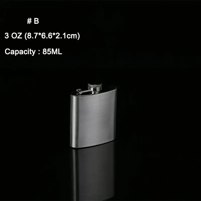 Portable 1/3/4/5/6/8/9/10oz Stainless Steel Wine Pot Hip Liquor Whiskey Alcohol Flask Cap and Funnel Hip Flask