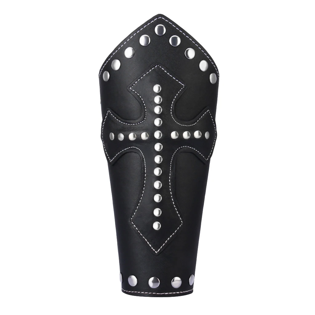 Medieval Steampunk Cross Rivets Bandage Gauntlet Bracelet Wristband for Men Women Halloween Gifts
