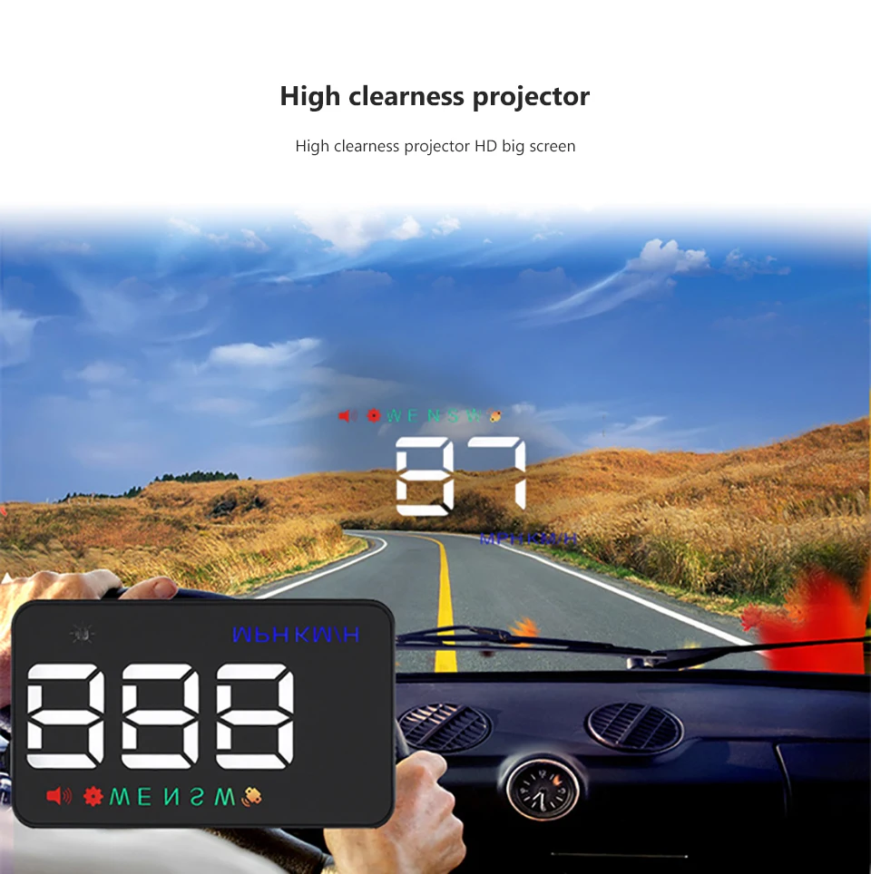 Aoshike Универсальная автомобильная HUD gps Скорость ometer Скорость Head Up Дисплей цифровой над Скорость оповещения лобовое стекло Projetor Auto навигации