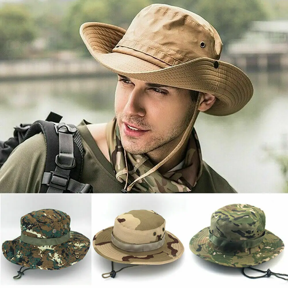 military camo bucket hat