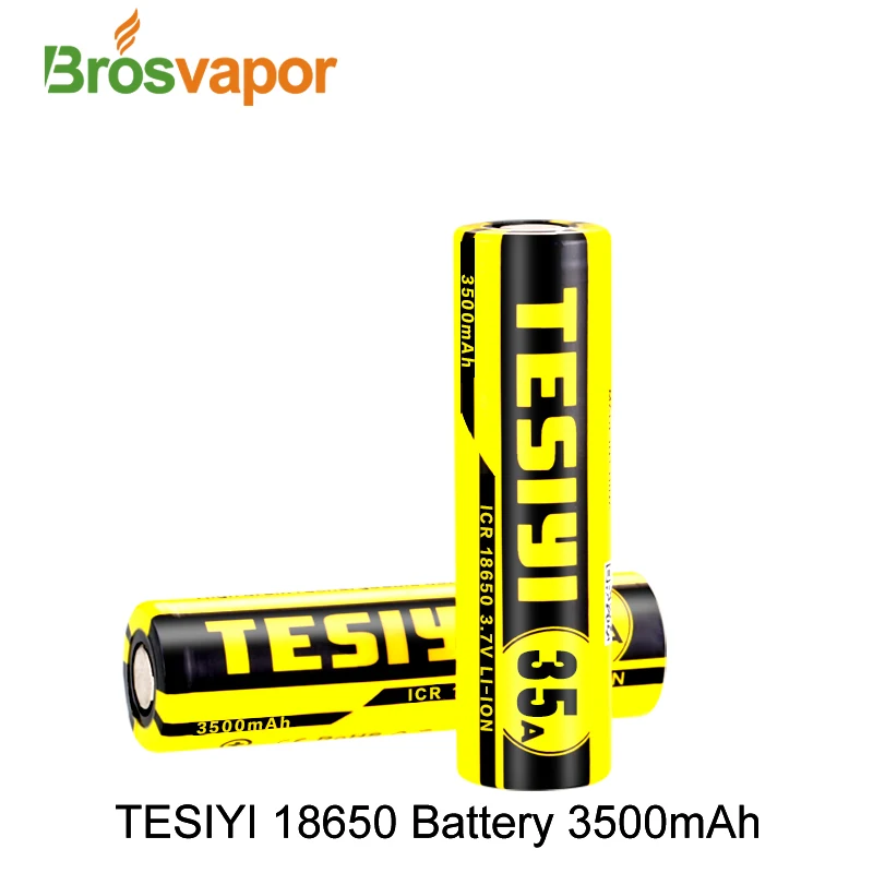 

2pcs 100% Tesiyi 35A 18650 battery 3500mAh Capacity 3.7V Rechargeable 18650 battery for E-cigarette Box Mod 18650 battery