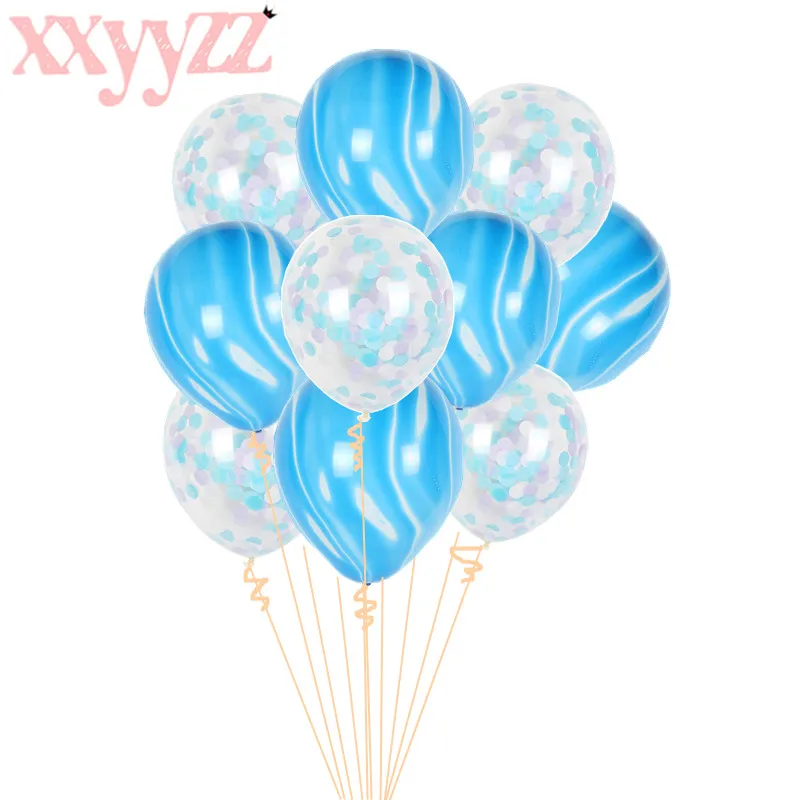XXYYZZ 10 шт. Смешанные розовые Свадебные Воздушные шары синие украшения для
