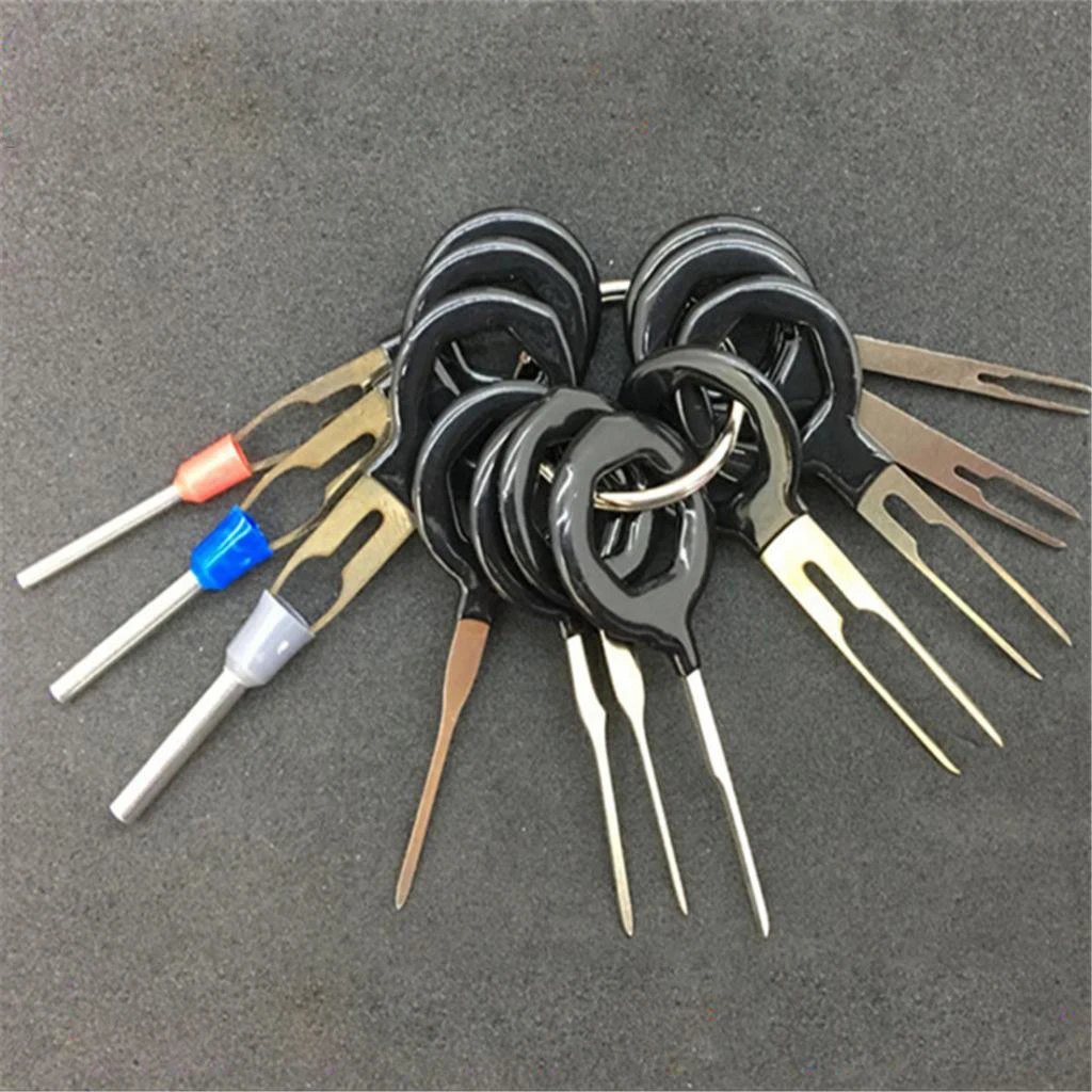 11 Pcs Automotive Plug Terminal Remove Tool Set Key Pin Car Electrical Wire Crimp Connector Extractor Kit Accessories