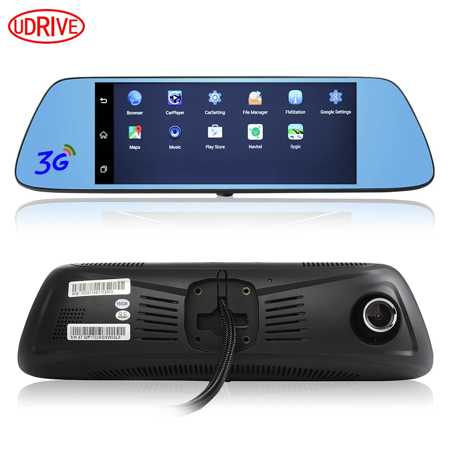 

Udrive 7 inch Android GPS Navigation DVR Video Recorder Full HD 1080P Bluetooth Phone WiFi Dual Camera Rear View Mirror 16G DVR