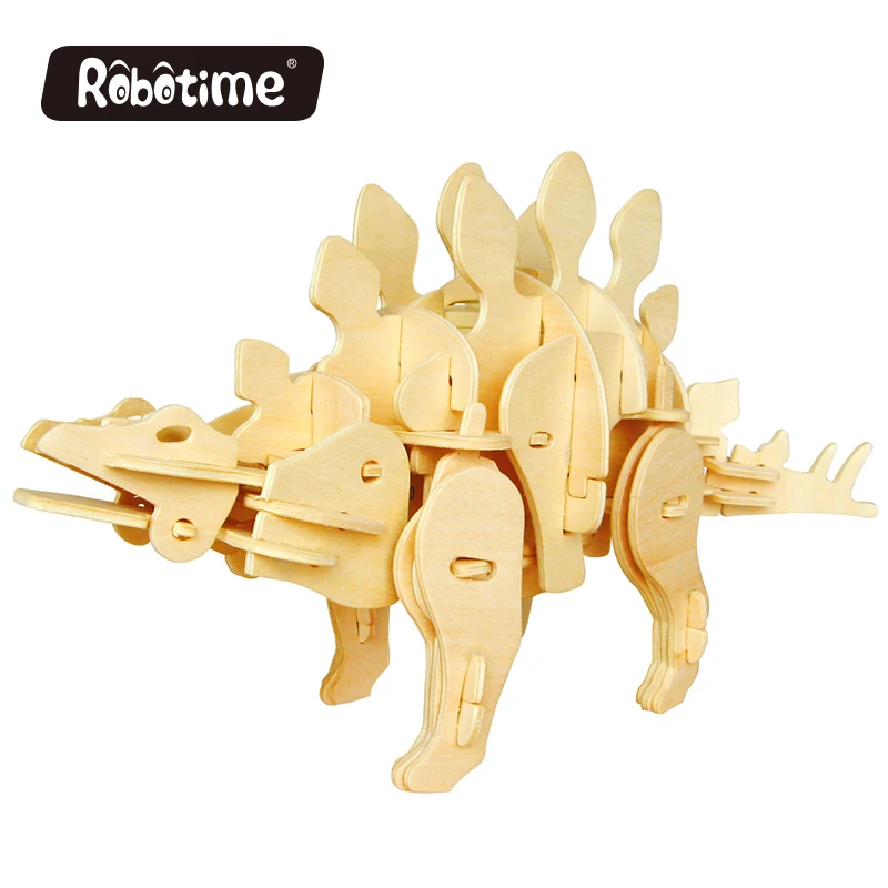 

dinosaur toy Robotime DIY 3D Wooden Puzzle Educational Mini Stegosaurus Kids Christmas gifts D440