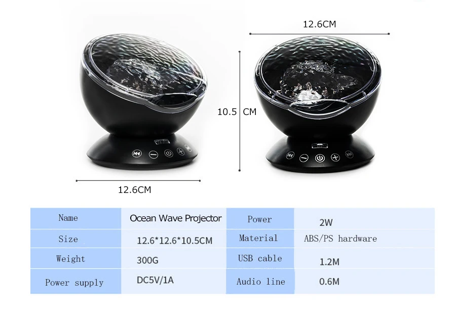 JOSOCCO ночной Светильник океанская волна проектор музыкальный плеер динамик светодиодный пульт дистанционного управления TF карты Аврора Мастер проекция дети USB