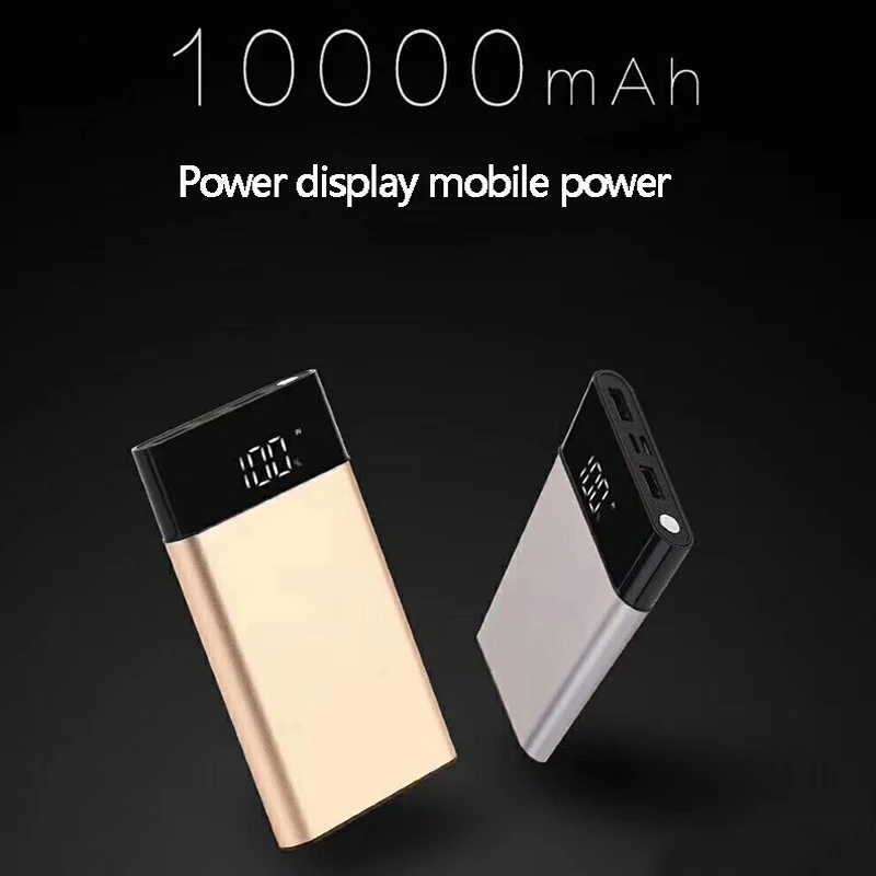 Алюминиевый сплав 10000 mAh с ЖК-цифровым аккумулятором питания Зарядка сокровище большой емкости портативная Мобильная мощность для huawei p20 lite