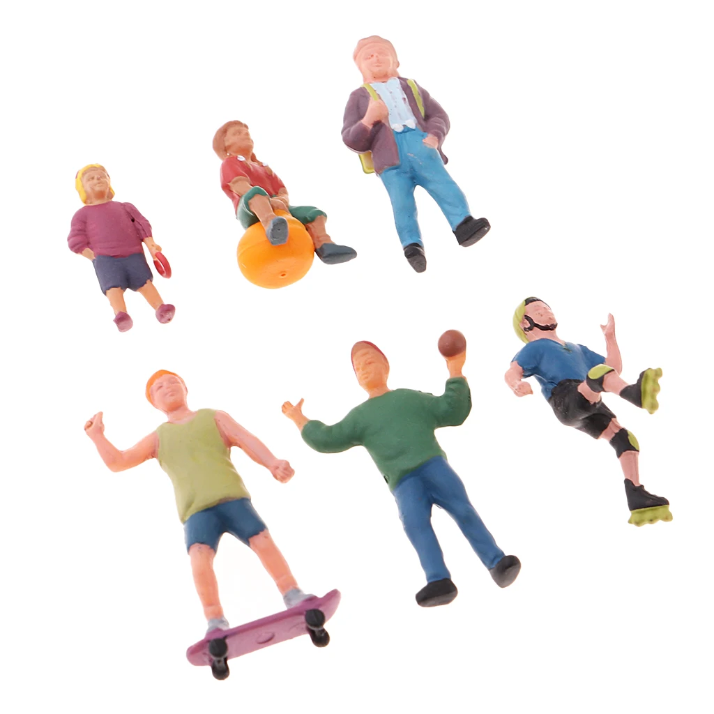 1/87 People Passenger Ation Figure Models Painted HO OO for RR Railroad Street Park Scenery Diorama Architecture