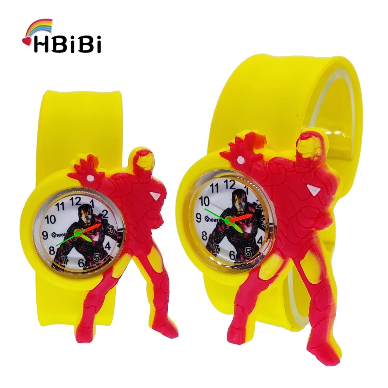 Детские часы с героями мультфильмов «Железный человек», часы для детской, кварцевые, водонепроницаемые, студенческие наручные часы для девочек и мальчиков, детские игрушки, подарки