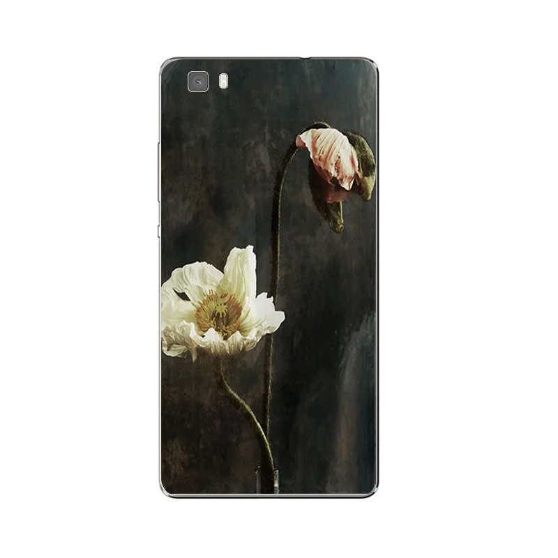 Untuk Huawei P8/P8 P9 Lite Plus G9 Shell Kehormatan 5C 7 7I Kembali Cover Mate 7 8 Ponsel Bunga Berwarna-warni Desain
