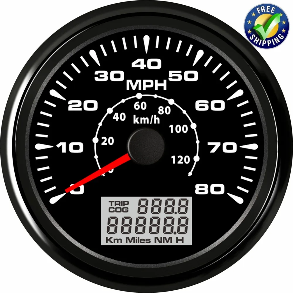 New Arrival 0 80MPH GPS Speedometer Gauges 85mm Speed Mileometers 0