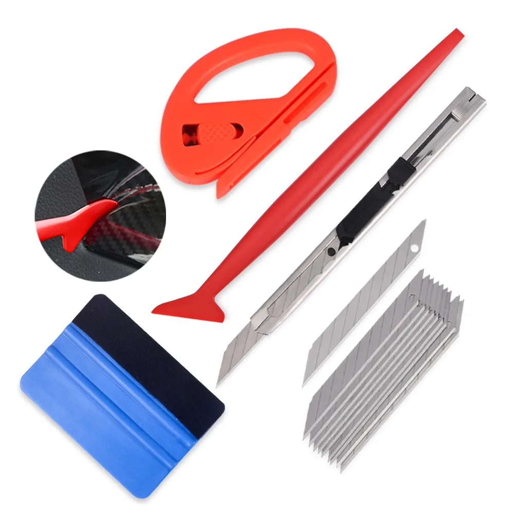 

EHDIS Vinyl Wrap Foil Car Tools Kit Window Tint Squeegee Corner Wrapping Scraper Carbon Fiber Film Cutter Knife Car Accessories
