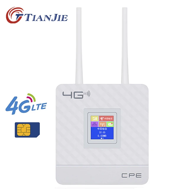 Wireless CPE 4G Wifi Router Portable Gateway FDD TDD LTE WCDMA GSM Global Unlock External Antennas SIM Card Slot WAN/LAN Port 1
