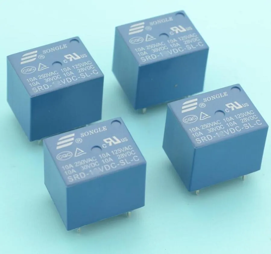 Реле мощности SONGLE SRD 10 А 5 pins реле PCB Pins 12 В катушки постоянного тока 9 в пост. Тока 24