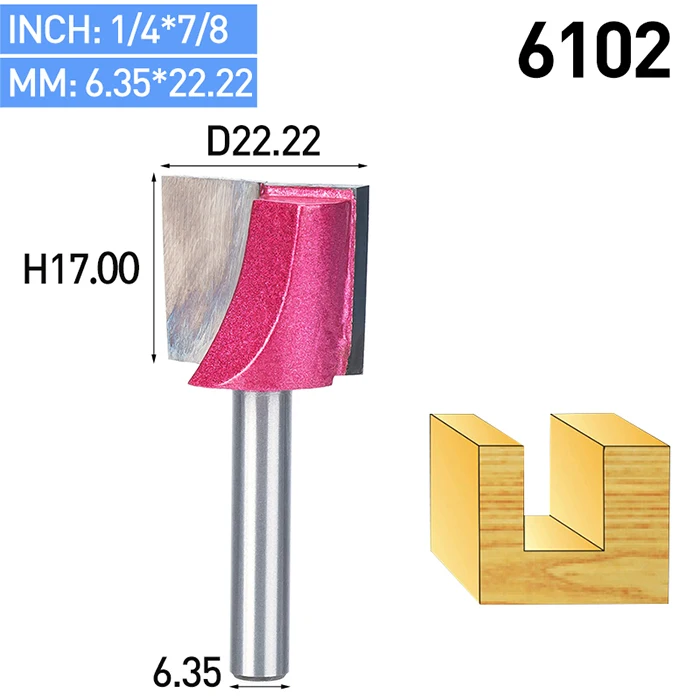 HUHAO 1 шт. хвостовик 1/" 1/4" ЧПУ для очистки нижней части фрезы Деревообрабатывающие инструменты биты для дерева двойная флейта карбид наконечник Концевая фреза - Длина режущей кромки: 6102