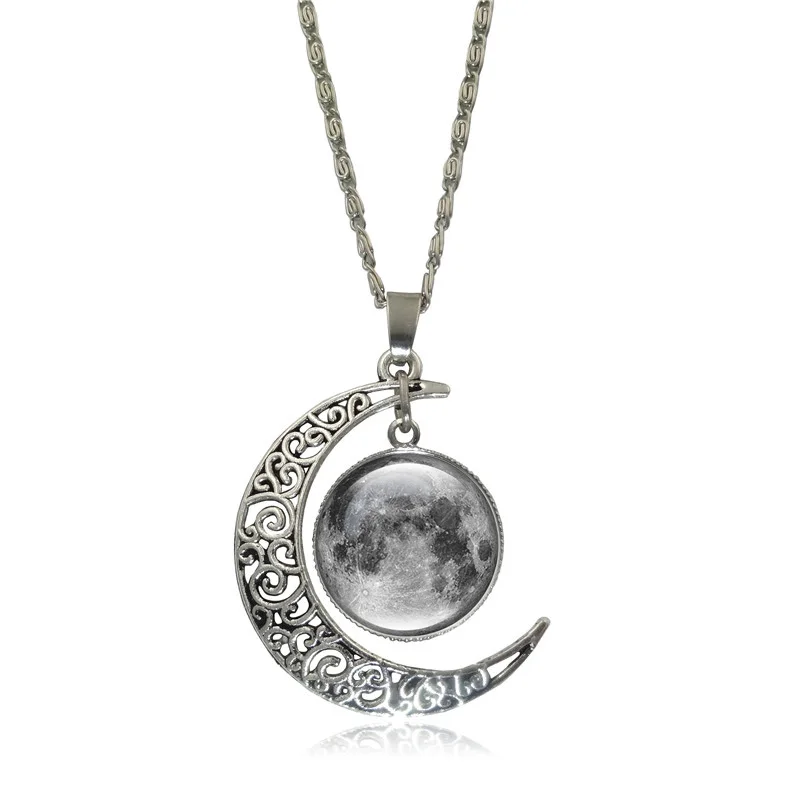 кулон луна серебро
