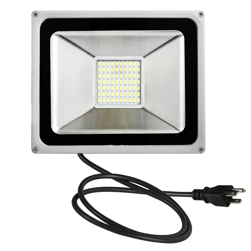 

50W LED Flood Light Cool White with US Plug 110V Waterproof IP65