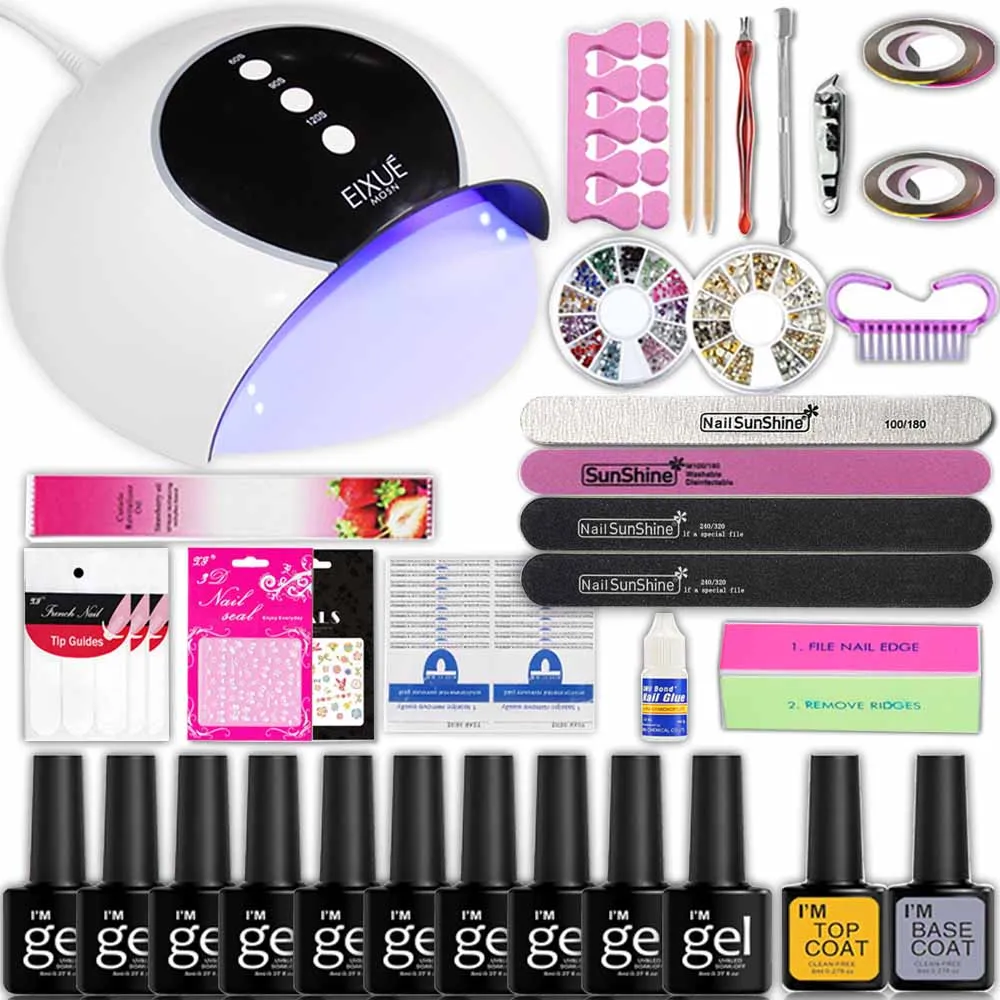 

24W Nail Dryer Manicure Set Tools For Manicure Nail Extension Set Set For Manicure Gel Nail Polish Nail Art Sets