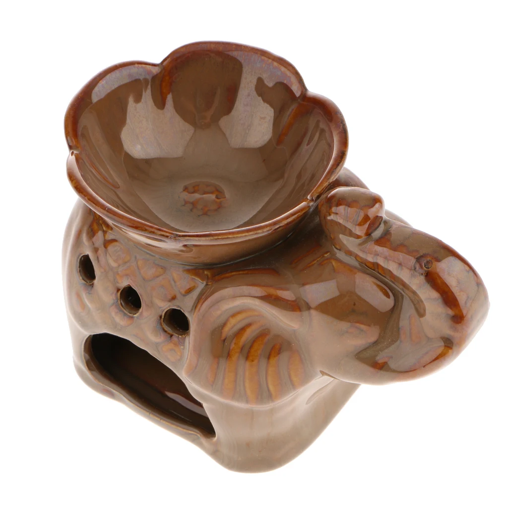 CERAMIC ELEPHANT OIL BURNER+TEALIGHT CANDLE HOLDER DECOR ORNAMENT FIMGURINES