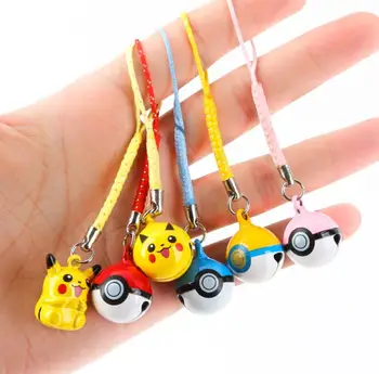 

lot 100 pcs Cartoon anime cute mix Pendant DIY Key Chains With Bell Bag Pendant party Gifts Favors Free Shipping