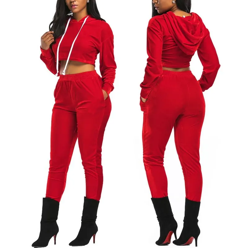 Autumn Brand Sexy Tracksuit Women Solid Running Set Sportswear Long