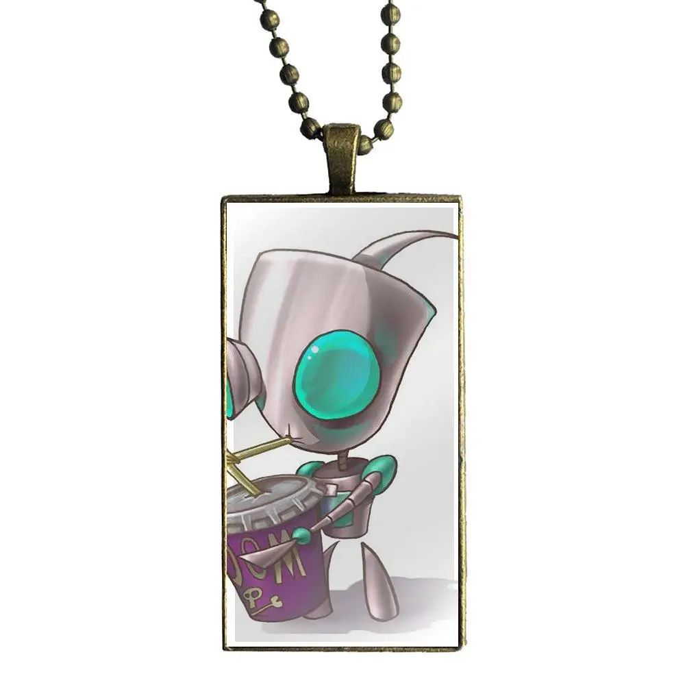 EJ glaze Gir Invader Zim стеклянная подвеска с изображением галактики ожерелье женское