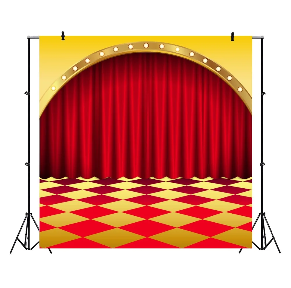 Laeacco Red Curtain Stage Baby Party Interior Circus Photography Background Customized Photographic Backdrop For Photo Studio Laeacco Red Curtain Stage Baby Party Interior Circus Photography Background Customized Photographic Backdrop For Photo Studio