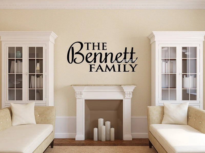 

Large Personalized Family Name Wall Stickers Vinyl Wall Decal Monogram High Quality Wallpaper Hot Selling Decor Mural SA622