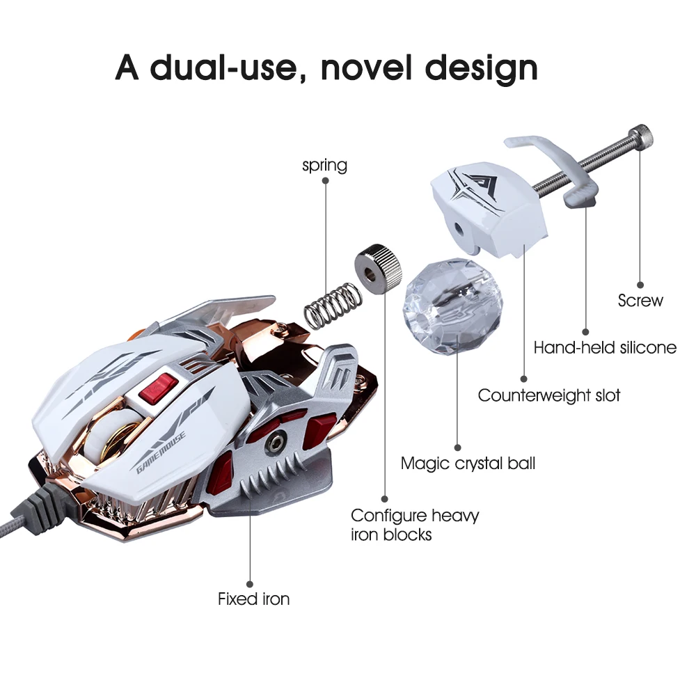 Оригинал RAJFOO Gaming Mouse 8 Ключей Программирования Управления 4000 ТОЧЕК/ДЮЙМ 1000 Гц USB