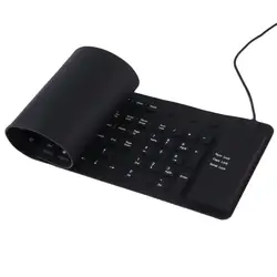 Новые черные 109 ключей Водонепроницаемый Портативный мягкий гибкий силиконовый клавиатура для портативных ПК