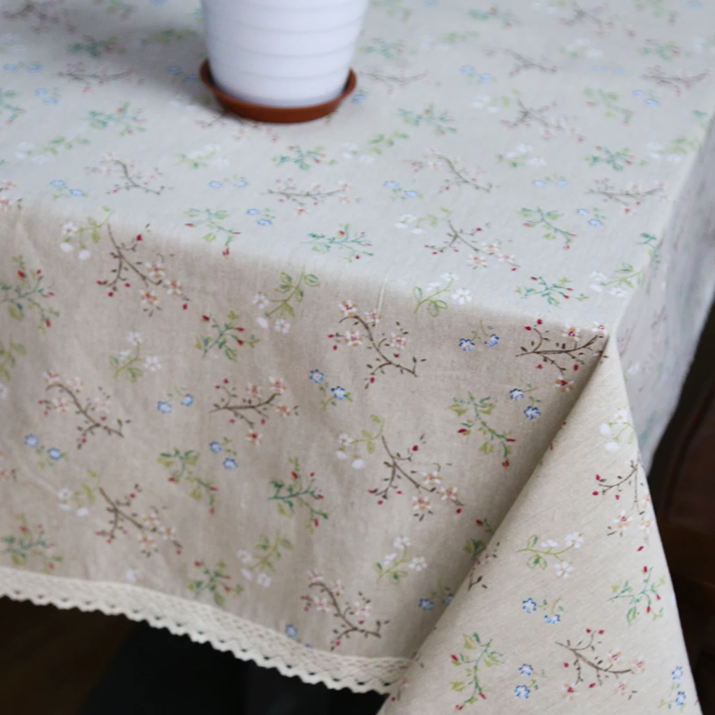  Fashion Dandelion Linen Table Cloth Country Style Flower Print Multifunctional Rectangle Table Cove