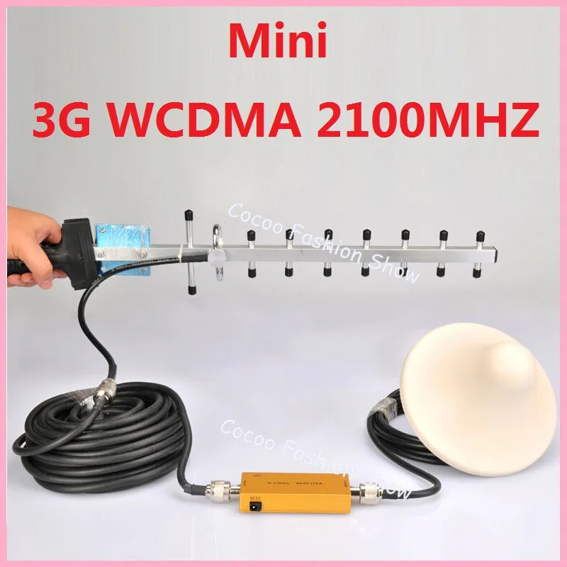 

LCD Display !!! Mini W-CDMA 2100Mhz Mobile Phone Signal Booster , WCDMA 3G Repetidor de sinal Celular Signal Repeater + Antenna