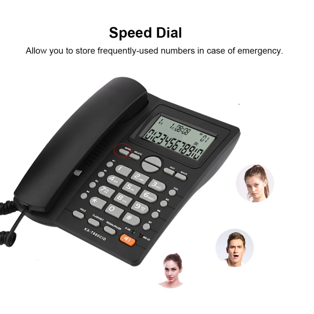 DTMF/FSK Id دعوة يدوي الهاتف الثابت دون بطارية المزدوج واجهة الثابتة الهاتف للمنزل مكتب فندق