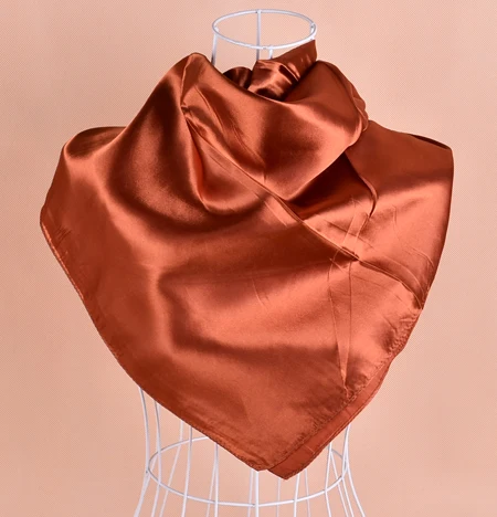 Однотонный Атлас роян Шелковый Hijabs квадратный шарф, шарф шарфы 90*90 см 50 шт./лот#2086 - Цвет: Зеленый