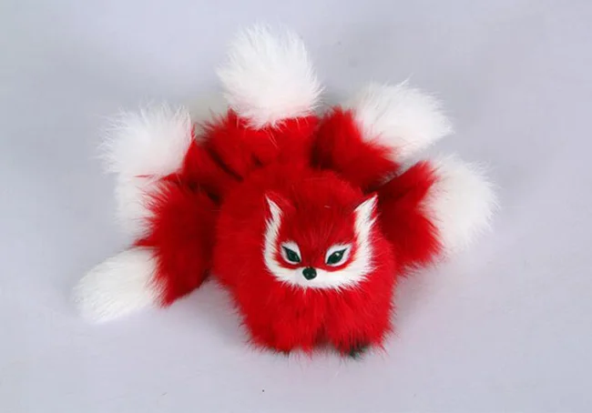 plastic&ampfur red fox with nine tails hard model about 18x10cm stage prop craft home decoration toy gift w0158 | Игрушки и хобби