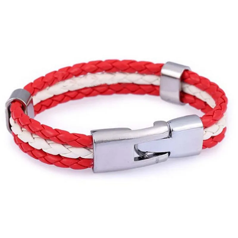 (10pcslot)2018 Russia World Cup Football Fans Alloy Leather Bracelet Bracelet Jewelry Gift For Soccer Fans National Team Bangle (11)