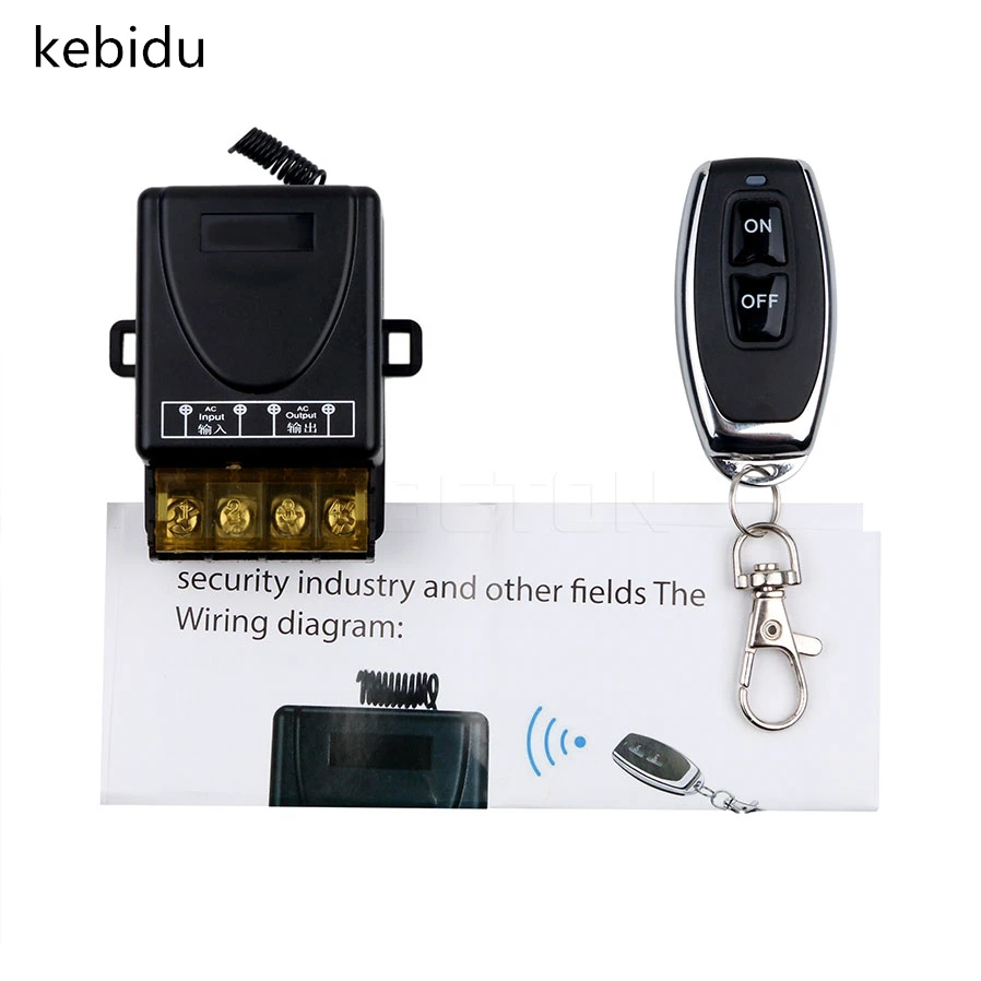 

Kebidu AC 110V 240V 30A Relay Wireless RF Smart Remote Control Switch Transmitter+ Receiver For Home 433MHz Smart Home Remote