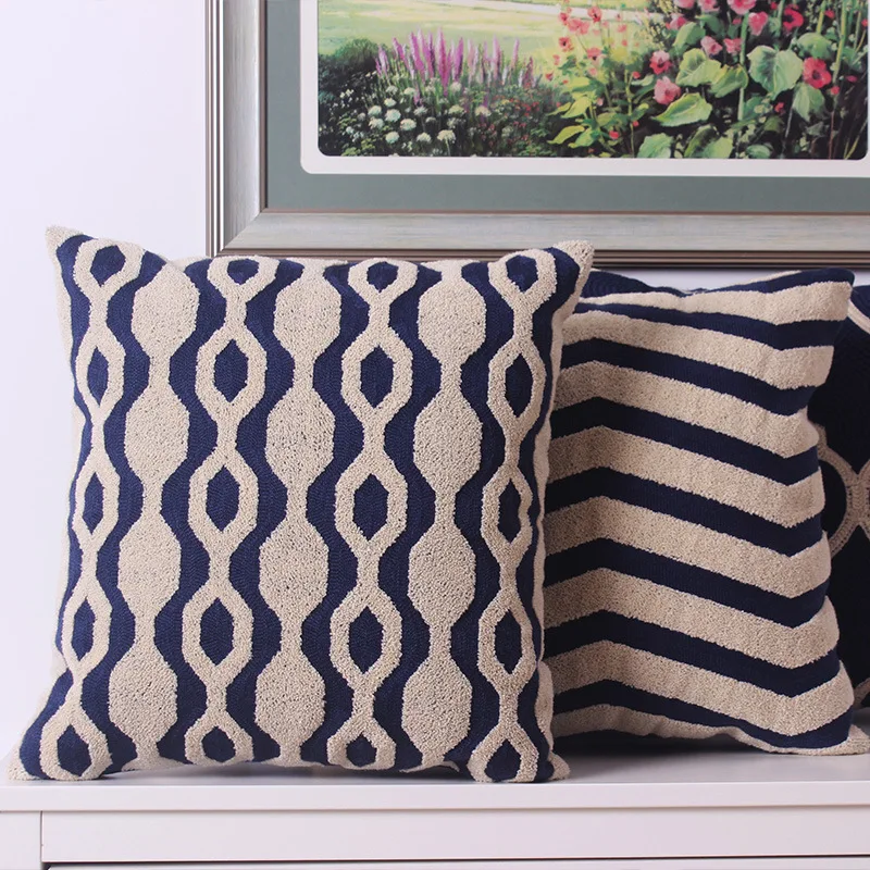 Наволочка для подушки с вышивкой 45x45 см|cushion cover|cushion cover navycanvas pillow case |