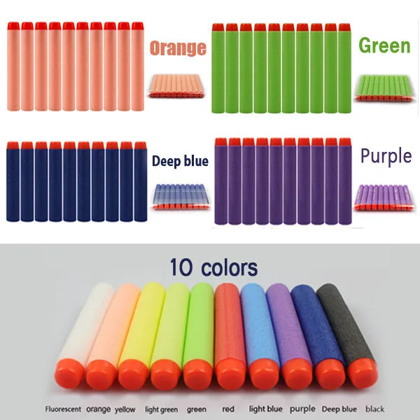 

JIMITU 100 PCS Soft Bullet Plastic Military Sucker Dart Hollow Hole Head For Nerf children Refill Bullets Toy Gun
