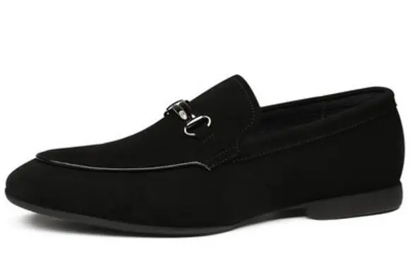 Sipriks/замшевые лоферы; Мужская обувь без шнуровки; кроссовки; обувь для вождения в деловом стиле; мокасины; Homme Smok; тапочки; темно-синий цвет; 44 - Цвет: Черный