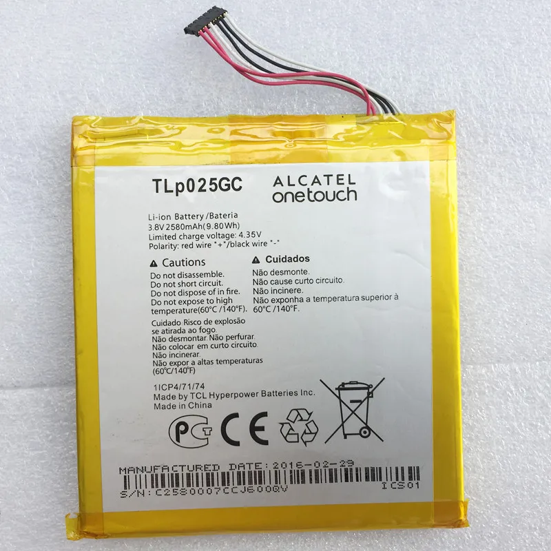 100% Новинка Высокое качество 2580 мАч TLp025GC для Alcatel One Touch Pixi 4 (7) 3G 9003X 9003A батарея