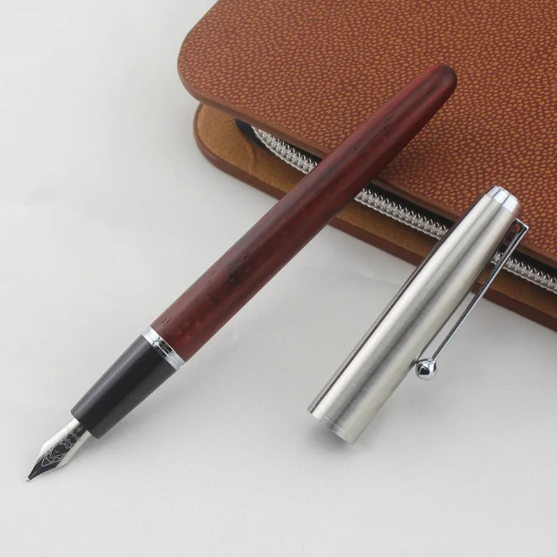 Pretty Jinhao 599-A Medium Nib Fountain Pen Stift Silber Trim Schwarz Hot Sale