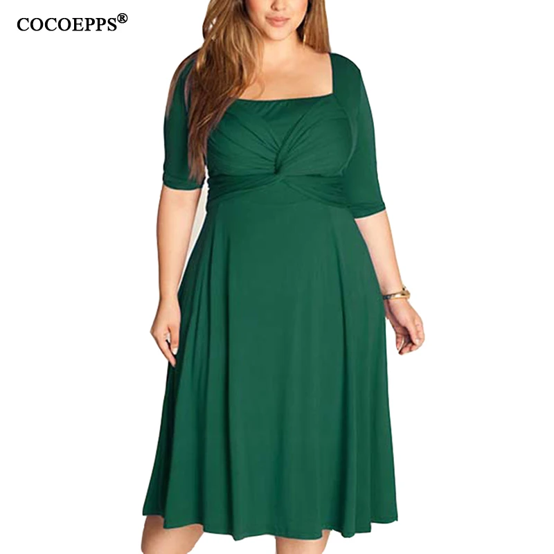 

2018 Fashion Sashes Women Dress Spring Casual Office Club Dress Plus Size Dress Square Collar Women Dress Large Size Femininos