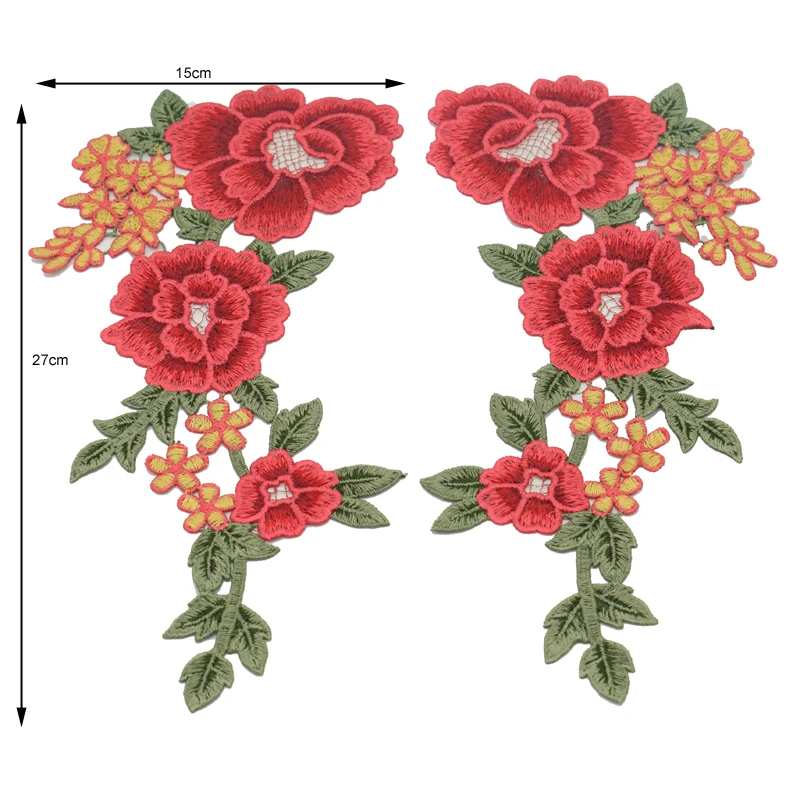 Красочные вышитые розы шитье на/железа на патч цветок патч наклейки для одежды значок швейная ткань Аппликация Скрапбукинг
