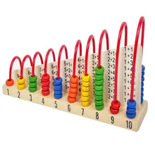 Puzzle 1 + 1-dimensional computing rack colored beads ladde rack arithmetic calculation in ten stages Toys Math Toys wooden toy