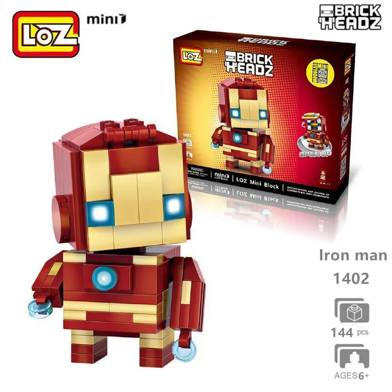 

LOZ Cute Action Figure Assembly Toys Building Bricks Collection Model loz Mini Blocks Iron Man For Children Boys Birthday Gift