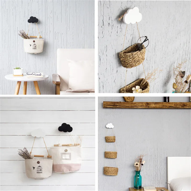 

Popular 1 Rabbit/Beard/Cloud Wall-mounted Hooks DIY Wooden Hanger Wall Decoration Kids Room Supplies