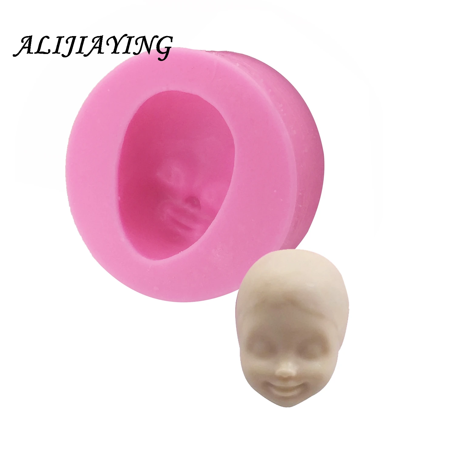 Polymer Clay Resin 3D Baby face girl Head chocolate silicone mold for cake decorating tools D0885