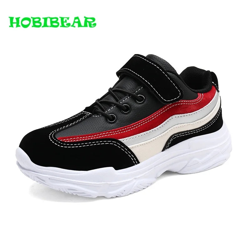 Children Shoes Boys Sneakers Comfortable Teenage Shoes Boys Wearable Non-Slip Boys Kids Running Shoes Black Red School Shoes